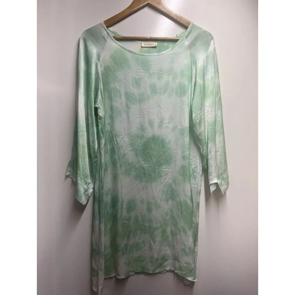 Stark X Anthro Green tye Dye Dress Size Xs Women’s Knee Length